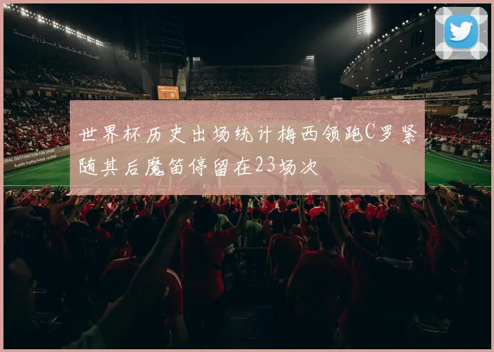 世界杯历史出场统计梅西领跑C罗紧随其后魔笛停留在23场次
